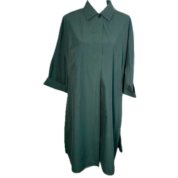 Akris Punto Knee Length Green Shirt Dress Size 12 - Picture 1 of 11